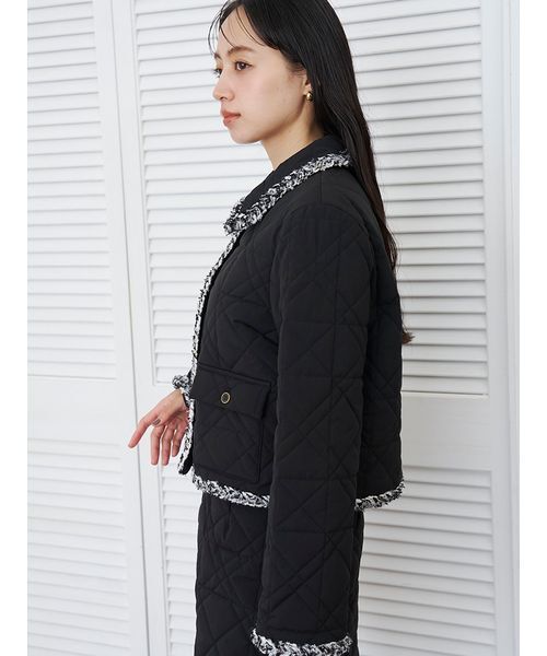 SNIDEL(スナイデル)の「【WARM/セットアップ対応】キルティングステンカラージャケット(テーラードジャケット・レディース・ライトブルー/ホワイト/ブラック・1/0)」の12枚目の写真