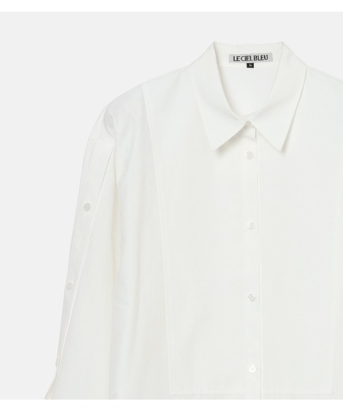 LE CIEL BLEU(ルシェルブルー)の「コンバーチブルスリーブシャツ / Convertible Sleeve Shirt(シャツ/ブラウス・レディース・パープル/オフホワイト/マルチ・36)」の4枚目の写真