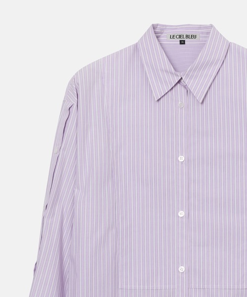 LE CIEL BLEU(ルシェルブルー)の「コンバーチブルスリーブシャツ / Convertible Sleeve Shirt(シャツ/ブラウス・レディース・パープル/オフホワイト/マルチ・36)」の6枚目の写真