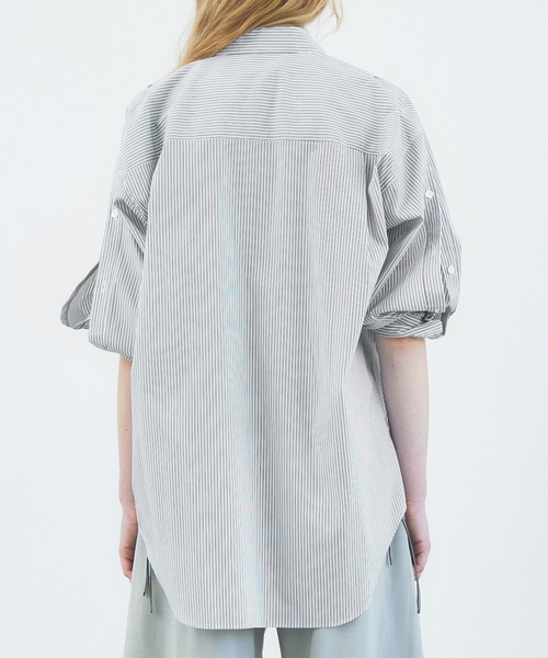 LE CIEL BLEU(ルシェルブルー)の「コンバーチブルスリーブシャツ / Convertible Sleeve Shirt(シャツ/ブラウス・レディース・パープル/オフホワイト/マルチ・36)」の13枚目の写真