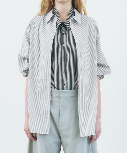 LE CIEL BLEU(ルシェルブルー)の「コンバーチブルスリーブシャツ / Convertible Sleeve Shirt(シャツ/ブラウス・レディース・パープル/オフホワイト/マルチ・36)」の12枚目の写真