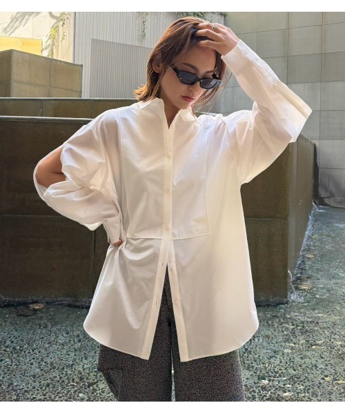 LE CIEL BLEU(ルシェルブルー)の「コンバーチブルスリーブシャツ / Convertible Sleeve Shirt(シャツ/ブラウス・レディース・パープル/オフホワイト/マルチ・36)」の18枚目の写真