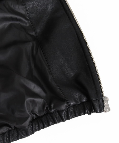 ANGENEHM(アンゲネーム)の「mj11788-Synthetic Leather Wave-Quilted Padded Jacket シンセティックレザースタンドジャケット(AG07-015acg)(その他アウター・メンズ・ブラック・S/M/L)」の14枚目の写真