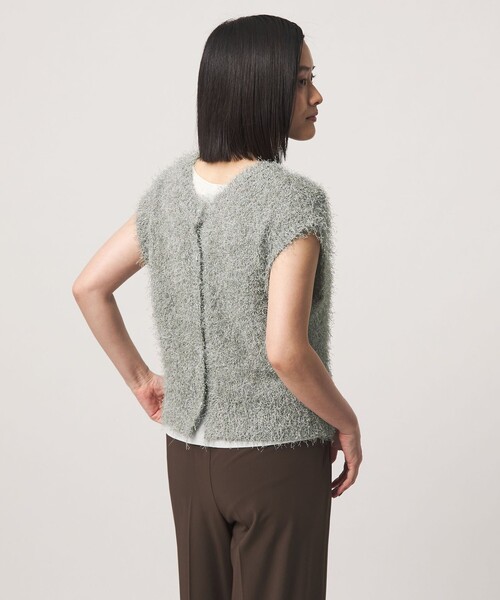 A DAY IN THE LIFE UNITED ARROWS(アデイインザライフユナイテッドアローズ)の「ラメフェザーボタンベスト 2WAY -ウォッシャブル- <A DAY IN THE LIFE>(ニット/セーター・レディース・ブラック/グレー系/オフホワイト/ブラウン系・FREE)」の22枚目の写真