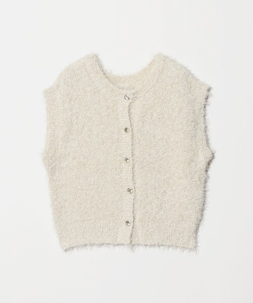 A DAY IN THE LIFE UNITED ARROWS(アデイインザライフユナイテッドアローズ)の「ラメフェザーボタンベスト 2WAY -ウォッシャブル- <A DAY IN THE LIFE>(ニット/セーター・レディース・ブラック/グレー系/オフホワイト/ブラウン系・FREE)」の7枚目の写真