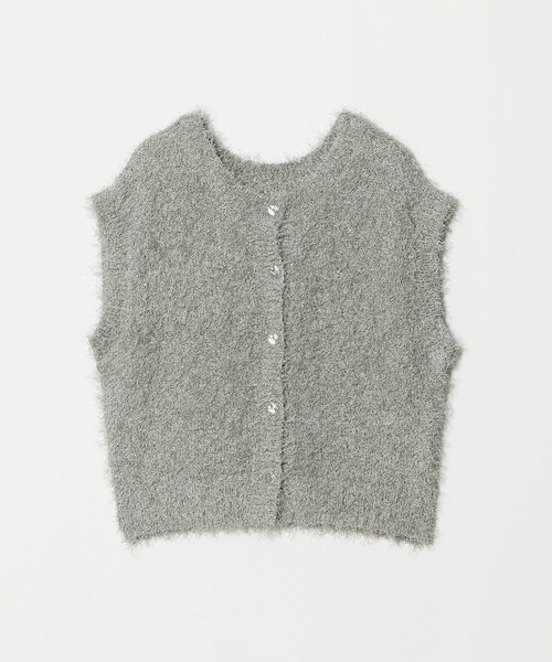 A DAY IN THE LIFE UNITED ARROWS(アデイインザライフユナイテッドアローズ)の「ラメフェザーボタンベスト 2WAY -ウォッシャブル- <A DAY IN THE LIFE>(ニット/セーター・レディース・ブラック/グレー系/オフホワイト/ブラウン系・FREE)」の11枚目の写真
