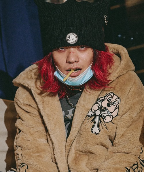 GALFY(ガルフィー)の「GALFY-おしゃぶりヤリラファーブルゾン(ブルゾン・メンズ・ホワイト/ブラック/ベージュ・L/XL)」の1枚目の写真