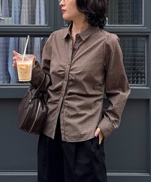 【WEB限定カラーあり】フロントギャザーコンパクトシャツ