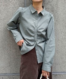 【WEB限定カラーあり】フロントギャザーコンパクトシャツ