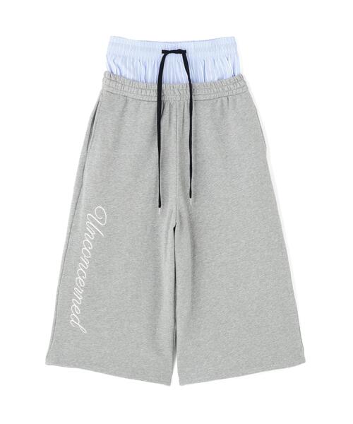 L.H.P(エルエイチピー)の「DeEVA/ディーヴァ/Layered Shorts(スウェットパンツ・レディース・ブラック/グレー・F)」の1枚目の写真