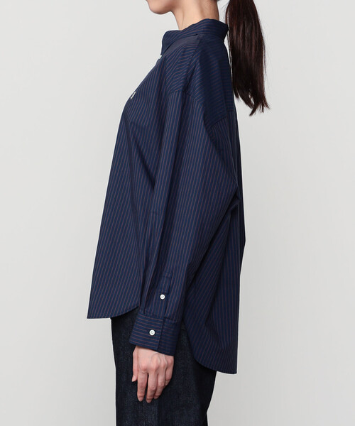 GYMPHLEX(ジムフレックス)の「Gymphlex | コットンポプリンストライプ ボタンダウンシャツ WOMEN(シャツ/ブラウス・レディース・ブルー系その他5・14)」の10枚目の写真