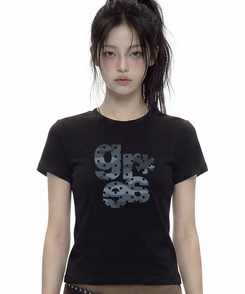 GRAVER（グレーバー）の「[GRAE-S] レディース カモフラージュ スリム 半袖Tシャツ 3カラー（Tシャツ/カットソー・レディース・ホワイト/ブラック/ライトグリーン・SMALL）」の6枚目の写真