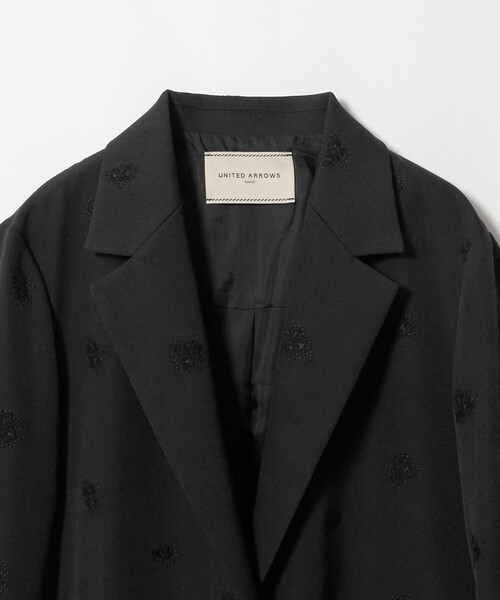UNITED ARROWS（ユナイテッドアローズ）の「フラワー ジャガード バックフレア ジャケット（テーラードジャケット・レディース・ブラック/グレー系・38/36）」の10枚目の写真