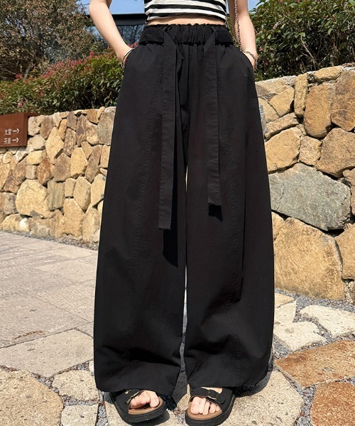 FLINEA(フリネア)の「コットンリボンリラックスパンツ(その他パンツ・レディース・ブラック/ブルー/ベージュ・FREE)」の18枚目の写真
