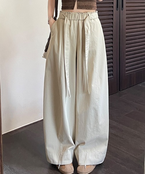 FLINEA(フリネア)の「コットンリボンリラックスパンツ(その他パンツ・レディース・ブラック/ブルー/ベージュ・FREE)」の11枚目の写真