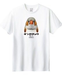 Moftique(モフティック) 半袖Tシャツ キンカチョウ フォーン 鳥 ペット アニマル プリント トップス メンズ ユニセックス