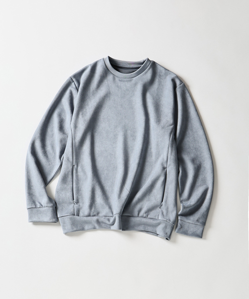 B.C STOCK（ベーセーストック）の「Suede Double knit プルオーバー（Tシャツ/カットソー・メンズ・ブルー系その他/アイボリー/チャコールグレー/ブラック・LARGE/MEDIUM）」の4枚目の写真
