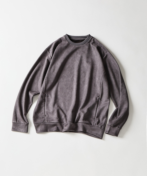 B.C STOCK（ベーセーストック）の「Suede Double knit プルオーバー（Tシャツ/カットソー・メンズ・ブルー系その他/アイボリー/チャコールグレー/ブラック・LARGE/MEDIUM）」の3枚目の写真