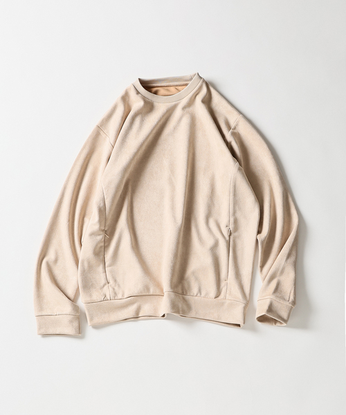 B.C STOCK（ベーセーストック）の「Suede Double knit プルオーバー（Tシャツ/カットソー・メンズ・ブルー系その他/アイボリー/チャコールグレー/ブラック・LARGE/MEDIUM）」の2枚目の写真
