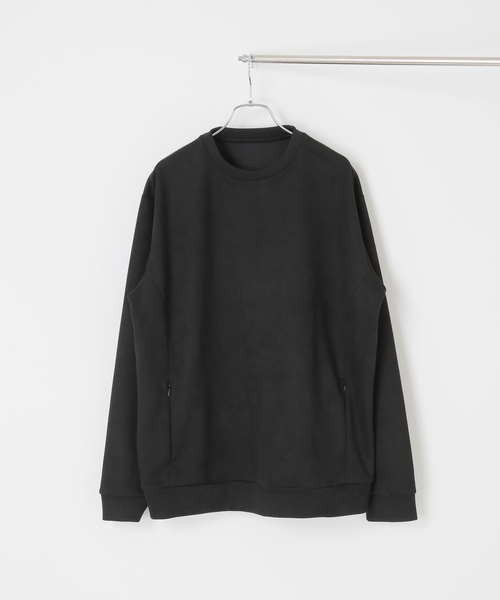 B.C STOCK（ベーセーストック）の「Suede Double knit プルオーバー（Tシャツ/カットソー・メンズ・ブルー系その他/アイボリー/チャコールグレー/ブラック・LARGE/MEDIUM）」の5枚目の写真