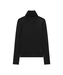 CLASSIC WOOL HIGH NECK T-SHIRT, BLACK