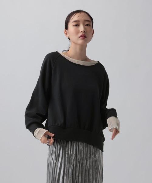 完売品！fitmore 刺繍ダブルカラーレイヤードロングスリーブトップス ZOZO限定カラー】刺繍ダブルカラーレイヤードロングスリーブトップス