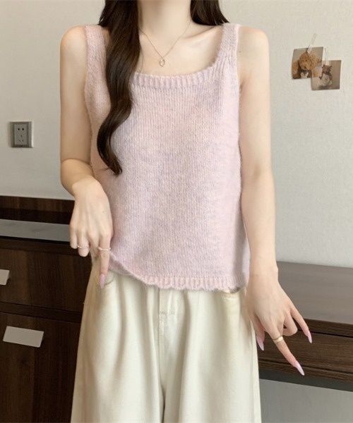 witch(ウイッチ)の「透かし編みニットカーディガンセットアップ(ニット/セーター・レディース・ベージュ/パープル/グレー・FREE)」の6枚目の写真