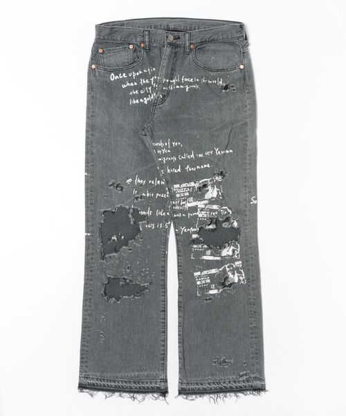 SEVESKIG(セヴシグ)の「seveskig/セブシグ/Trompe l'oeil Pants(デニムパンツ・メンズ・ブラック・L)」の1枚目の写真