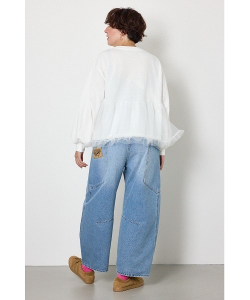 RODEO CROWNS WIDE BOWL（ロデオクラウンズワイドボウル）の「チュールドッキングトップス（Tシャツ/カットソー・レディース・ブラック/オフホワイト・FREE）」の12枚目の写真