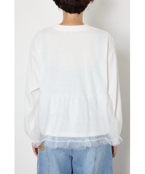 RODEO CROWNS WIDE BOWL（ロデオクラウンズワイドボウル）の「チュールドッキングトップス（Tシャツ/カットソー・レディース・ブラック/オフホワイト・FREE）」の15枚目の写真