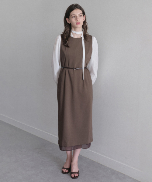 LENAV(ルナブ)の「Wool round One-piece (beige)(ワンピース・レディース・ベージュ・FREE)」の2枚目の写真