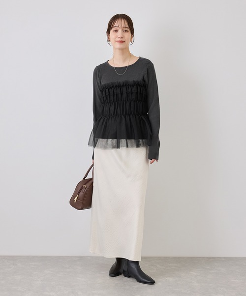 ROPE' PICNIC(ロペピクニック)の「チュールドッキングニットプルオーバー(ニット/セーター・レディース・グレー/ブルー系その他4/キナリ/ブラック・FREE)」の5枚目の写真