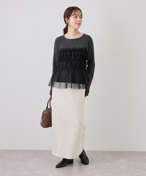 ROPE' PICNIC(ロペピクニック)の「チュールドッキングニットプルオーバー(ニット/セーター・レディース・グレー/ブルー系その他4/キナリ/ブラック・FREE)」の6枚目の写真