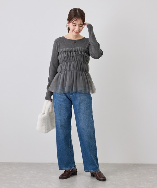 ROPE' PICNIC(ロペピクニック)の「チュールドッキングニットプルオーバー(ニット/セーター・レディース・グレー/ブルー系その他4/キナリ/ブラック・FREE)」の13枚目の写真
