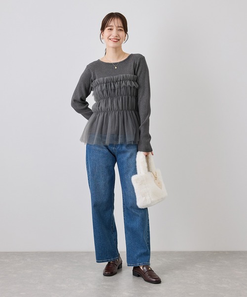 ROPE' PICNIC(ロペピクニック)の「チュールドッキングニットプルオーバー(ニット/セーター・レディース・グレー/ブルー系その他4/キナリ/ブラック・FREE)」の15枚目の写真