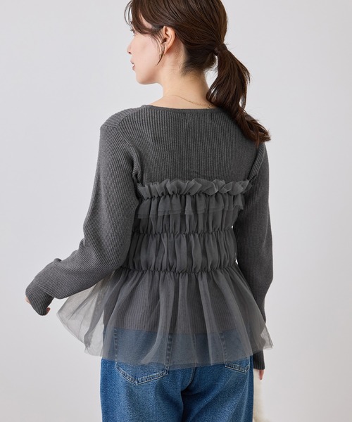 ROPE' PICNIC(ロペピクニック)の「チュールドッキングニットプルオーバー(ニット/セーター・レディース・グレー/ブルー系その他4/キナリ/ブラック・FREE)」の18枚目の写真