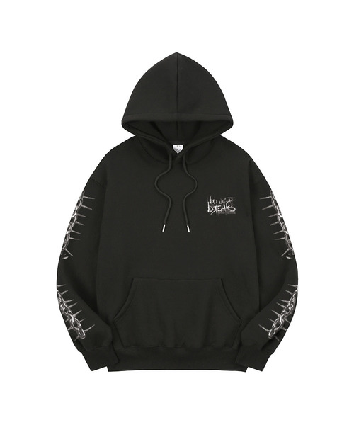SPITXIT(スピットシット)の「BY WHAT BREAKS フードパーカー 3カラー(パーカー・メンズ・グレー/ブラック/クリーム・MEDIUM/LARGE/X-LARGE)」の2枚目の写真