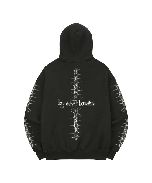 SPITXIT(スピットシット)の「BY WHAT BREAKS フードパーカー 3カラー(パーカー・メンズ・グレー/ブラック/クリーム・MEDIUM/LARGE/X-LARGE)」の5枚目の写真