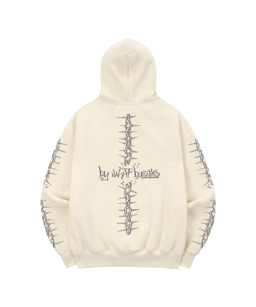 SPITXIT(スピットシット)の「BY WHAT BREAKS フードパーカー 3カラー(パーカー・メンズ・グレー/ブラック/クリーム・MEDIUM/LARGE/X-LARGE)」の9枚目の写真
