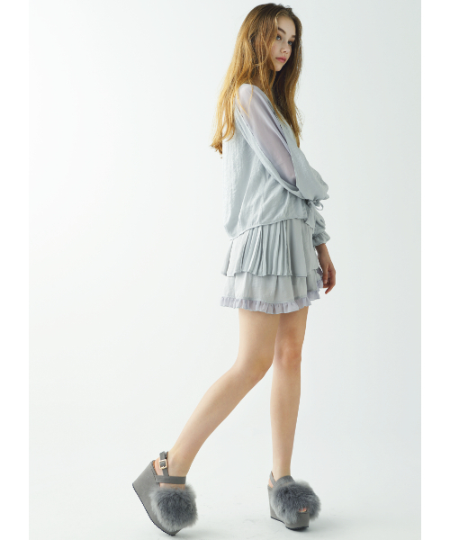 MICOAMERI（ミコアメリ）の「ファーサンダル（サンダル・レディース・ブラック/グレー/ベージュ・L/M）」の6枚目の写真