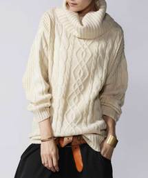 antiqua | ケーブル柄タートルニット(ニット/セーター)