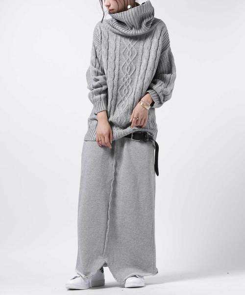 antiqua（アンティカ）の「ケーブル柄タートルニット（ニット/セーター・レディース・アイボリー/ライトグレー/ダークグレー・FREE）」の13枚目の写真