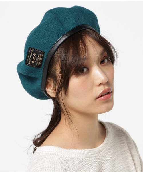 RODEO CROWNS WIDE BOWL(ロデオクラウンズワイドボウル)の「ミリタリー ベレー(ハンチング/ベレー帽・レディース・ブラック/グリーン/ボルドー・FREE)」の3枚目の写真