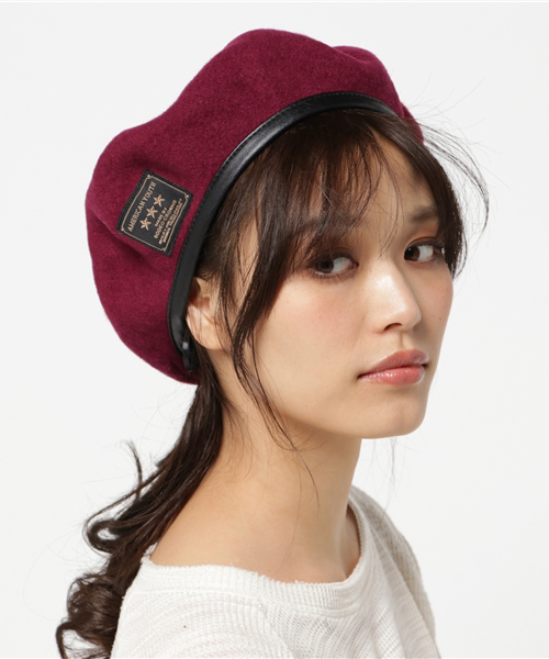 RODEO CROWNS WIDE BOWL(ロデオクラウンズワイドボウル)の「ミリタリー ベレー(ハンチング/ベレー帽・レディース・ブラック/グリーン/ボルドー・FREE)」の1枚目の写真