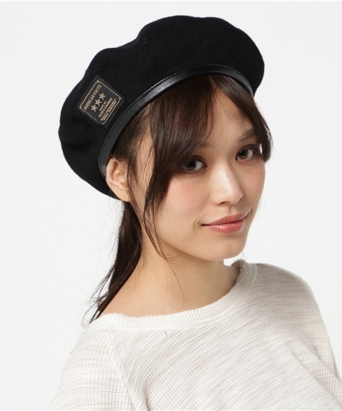 RODEO CROWNS WIDE BOWL(ロデオクラウンズワイドボウル)の「ミリタリー ベレー(ハンチング/ベレー帽・レディース・ブラック/グリーン/ボルドー・FREE)」の2枚目の写真