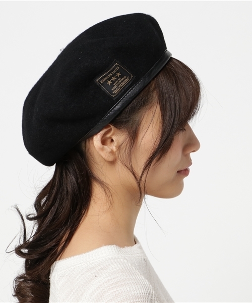 RODEO CROWNS WIDE BOWL(ロデオクラウンズワイドボウル)の「ミリタリー ベレー(ハンチング/ベレー帽・レディース・ブラック/グリーン/ボルドー・FREE)」の4枚目の写真
