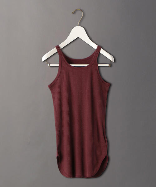 6（ロク）の「＜6(ROKU)＞TEREKO TANK TOP/ﾀﾝｸﾄｯﾌﾟ（タンクトップ・レディース・ホワイト/ブラック/ベージュ/ブラウン/レッド/パープル/オリーブ/ピンク/ダークブラウン/ライム・FREE）」の3枚目の写真