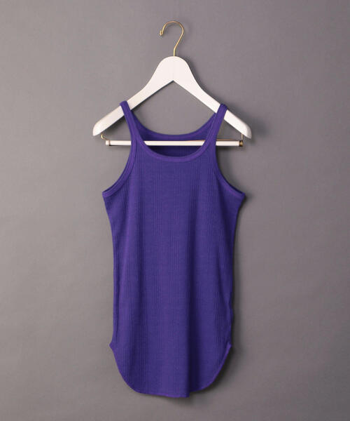 6（ロク）の「＜6(ROKU)＞TEREKO TANK TOP/ﾀﾝｸﾄｯﾌﾟ（タンクトップ・レディース・ホワイト/ブラック/ベージュ/ブラウン/レッド/パープル/オリーブ/ピンク/ダークブラウン/ライム・FREE）」の8枚目の写真