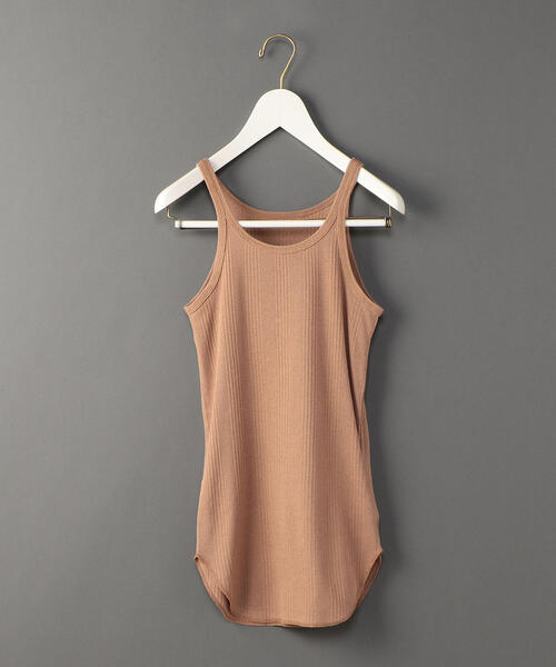 6（ロク）の「＜6(ROKU)＞TEREKO TANK TOP/ﾀﾝｸﾄｯﾌﾟ（タンクトップ・レディース・ホワイト/ブラック/ベージュ/ブラウン/レッド/パープル/オリーブ/ピンク/ダークブラウン/ライム・FREE）」の4枚目の写真