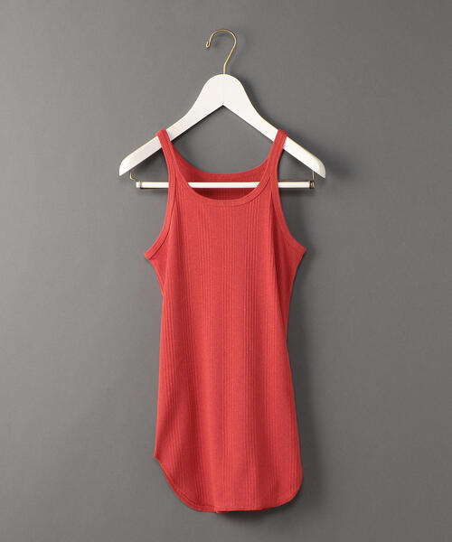 6（ロク）の「＜6(ROKU)＞TEREKO TANK TOP/ﾀﾝｸﾄｯﾌﾟ（タンクトップ・レディース・ホワイト/ブラック/ベージュ/ブラウン/レッド/パープル/オリーブ/ピンク/ダークブラウン/ライム・FREE）」の10枚目の写真